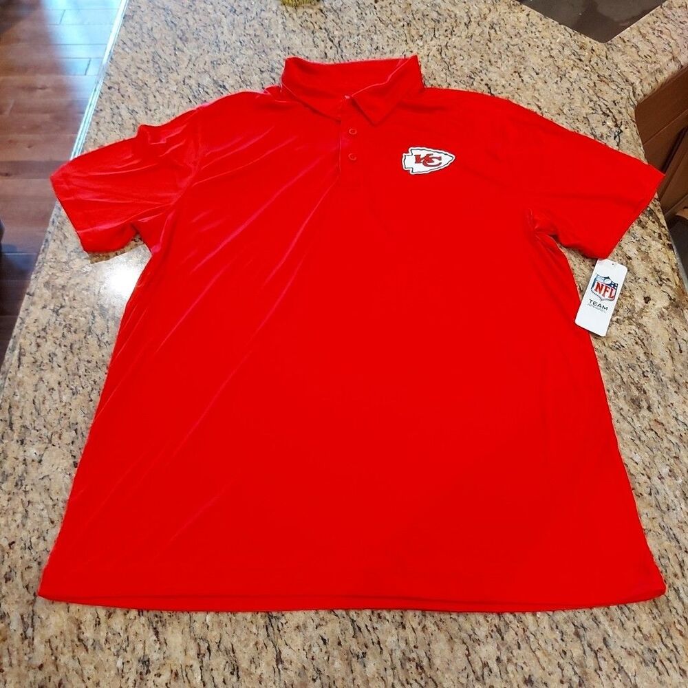 NEW Kansas City Chiefs Polo Shirt Men's Size XL Red NFL Football TEAM APPAREL